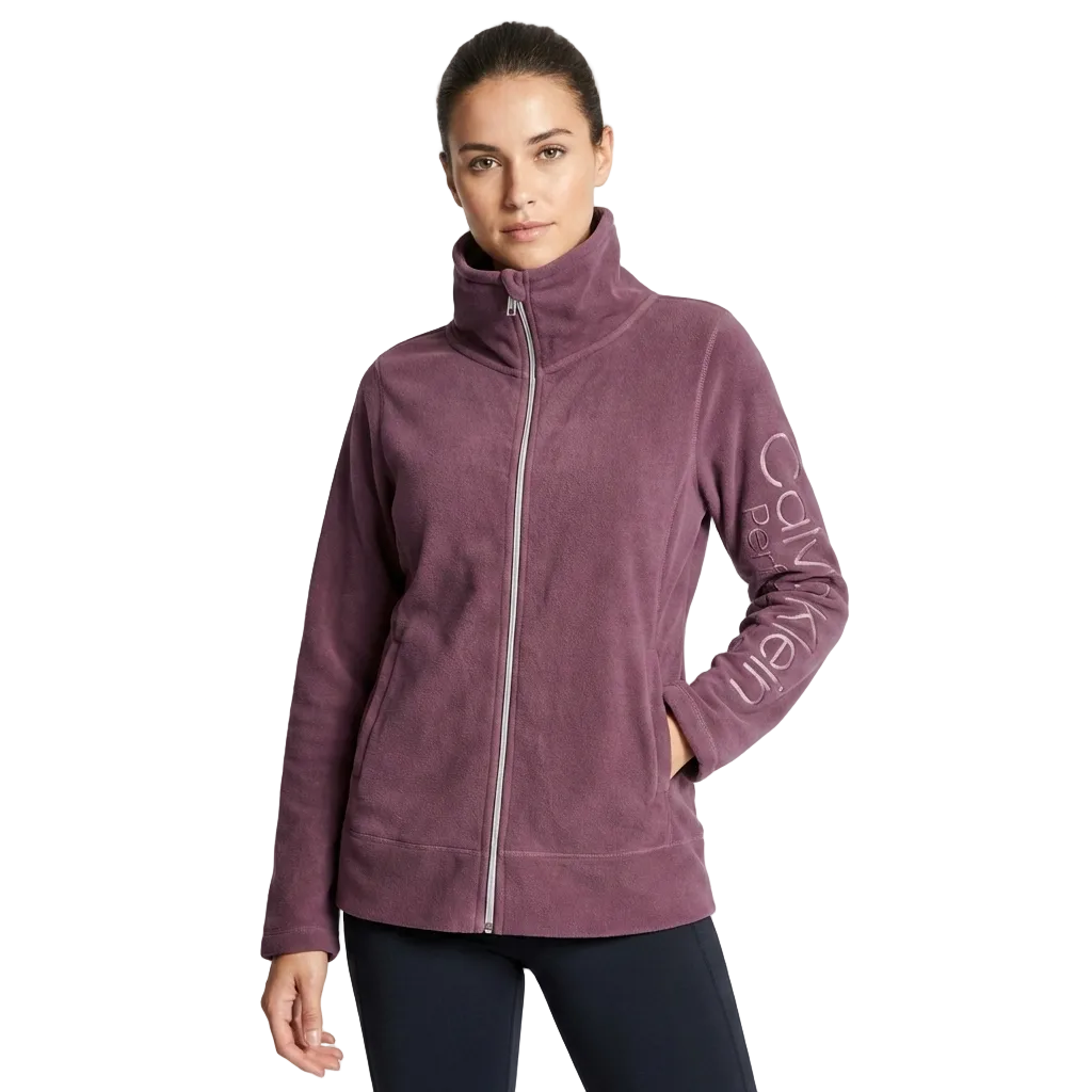 Calvin Klein Light Purple Synthetic Fleece Performance Jacket