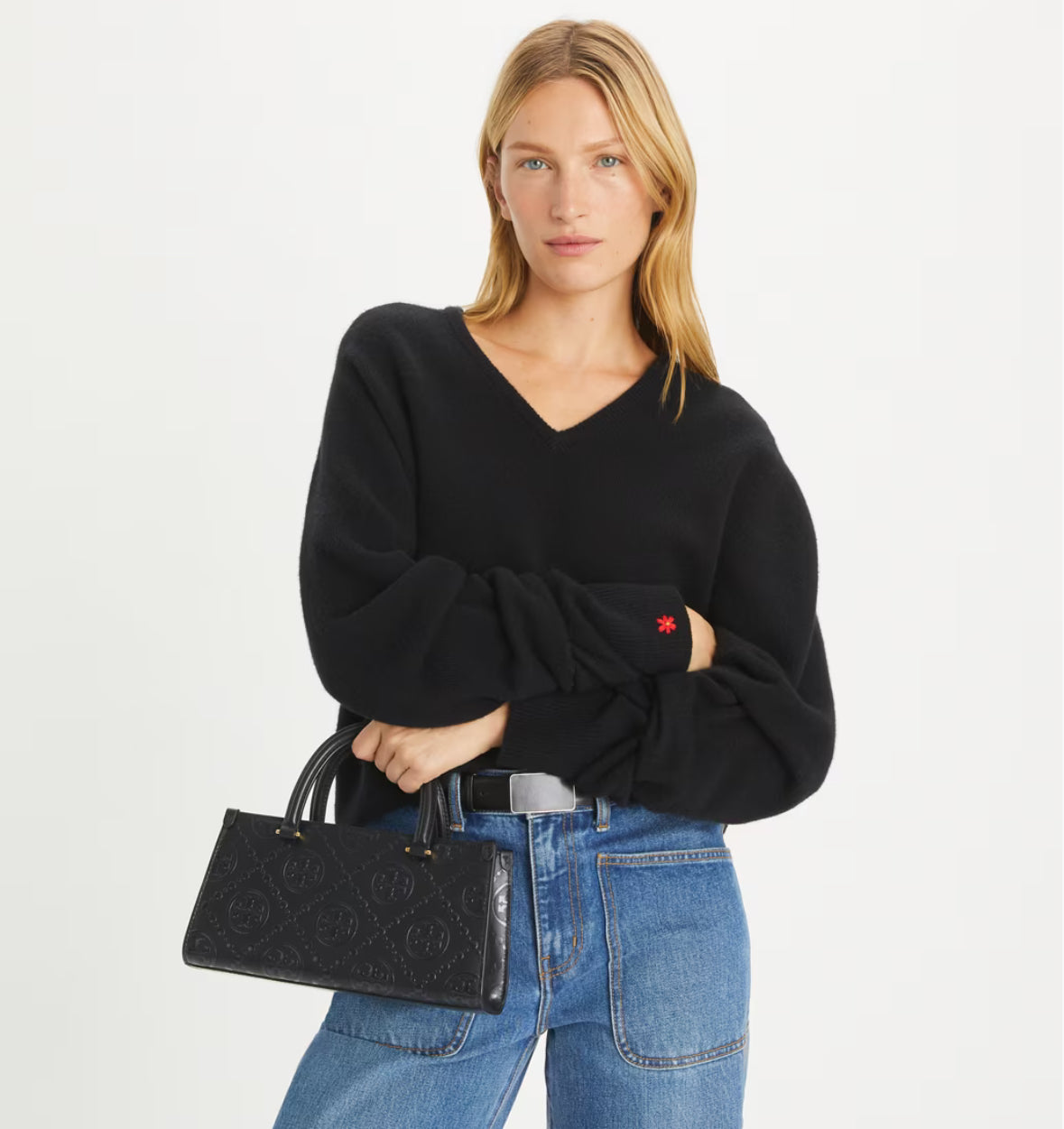 Tory Burch T MONOGRAM EMBOSSED SMALL EAST-WEST TOTE