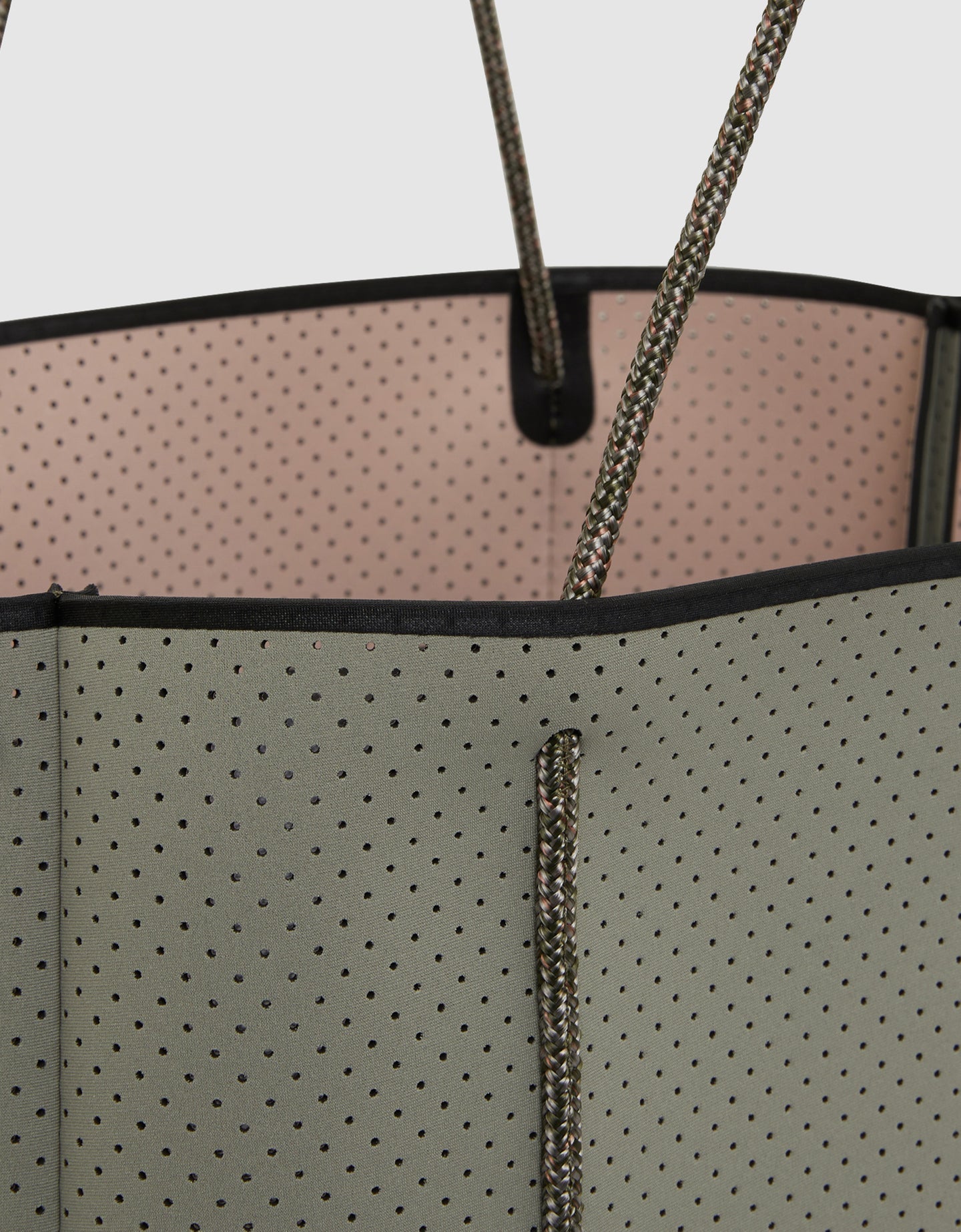 State of escape medium tote bag Flying Solo tote in sage / blush (dual tone)