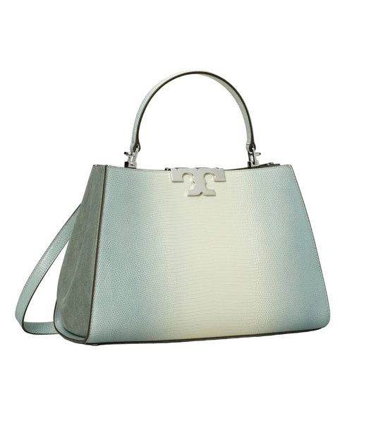 Tory Burch Eleanor Lizard Satchel in Blanc