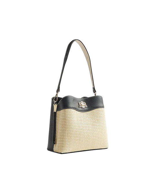 River island Beige Raffia Bucket Bag