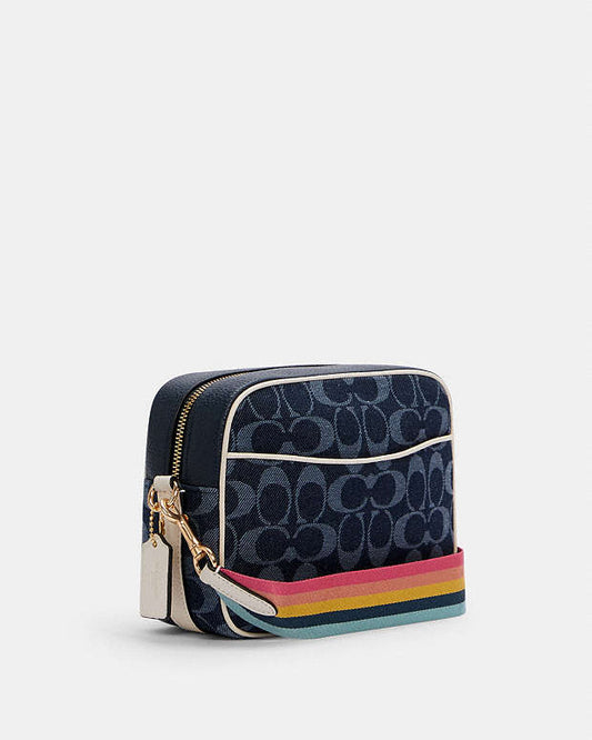Coach Dempsey Camera Bag In Signature Jacquard With Patch