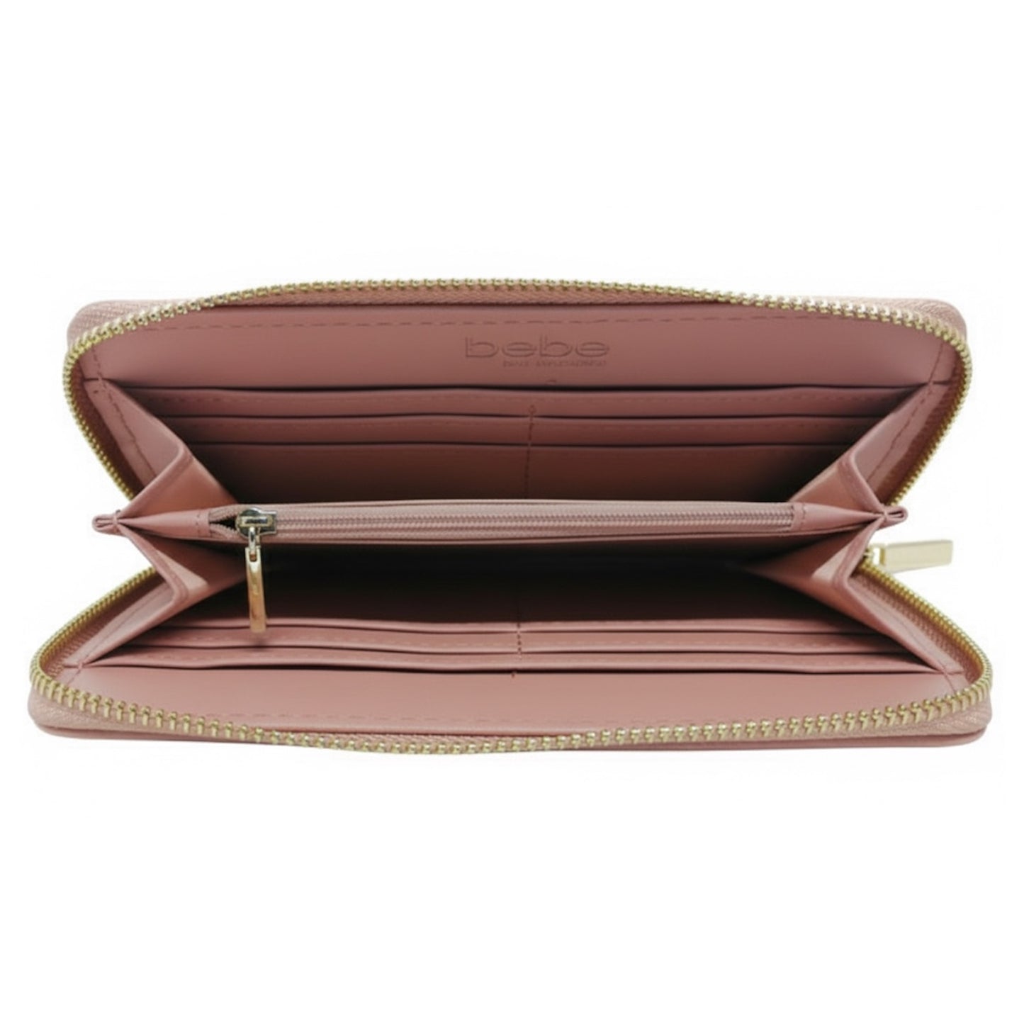 Bebe large pink croc leather wallet