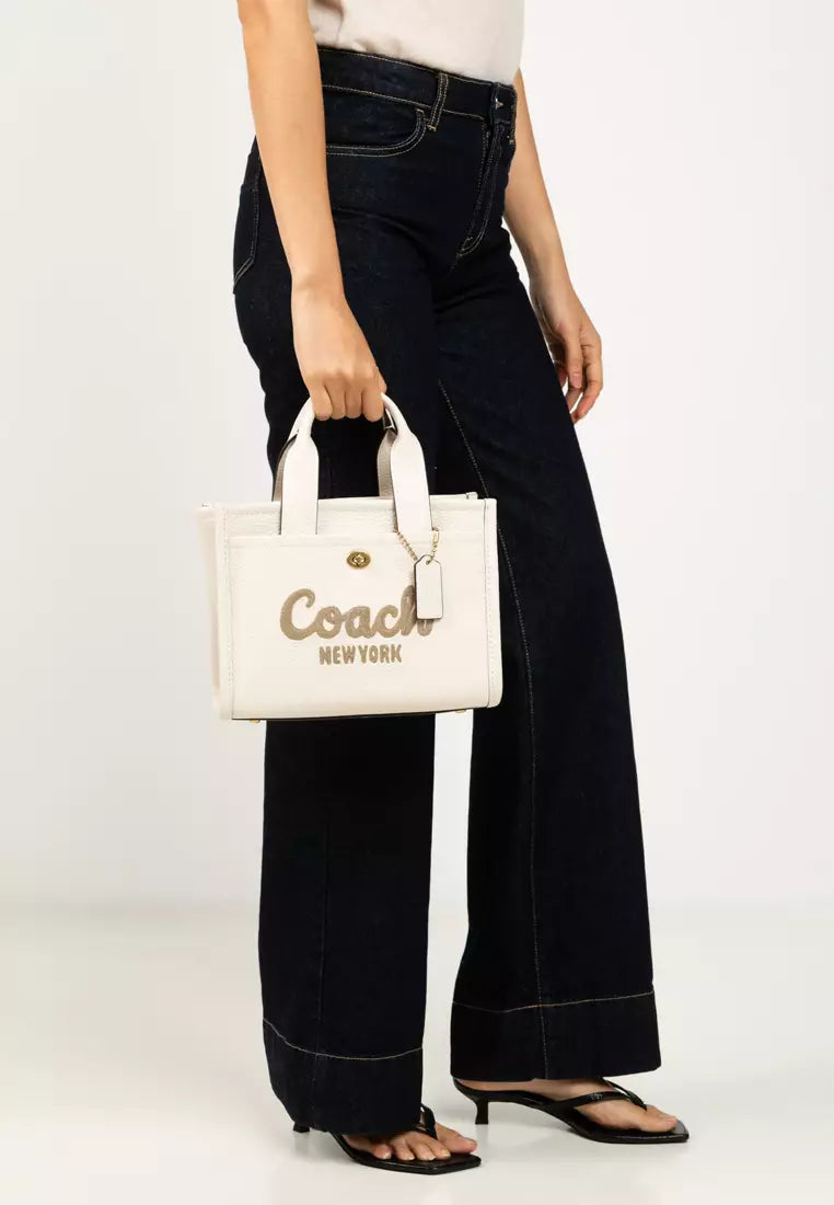 Coach Cargo Tote Bag 26 leather in white