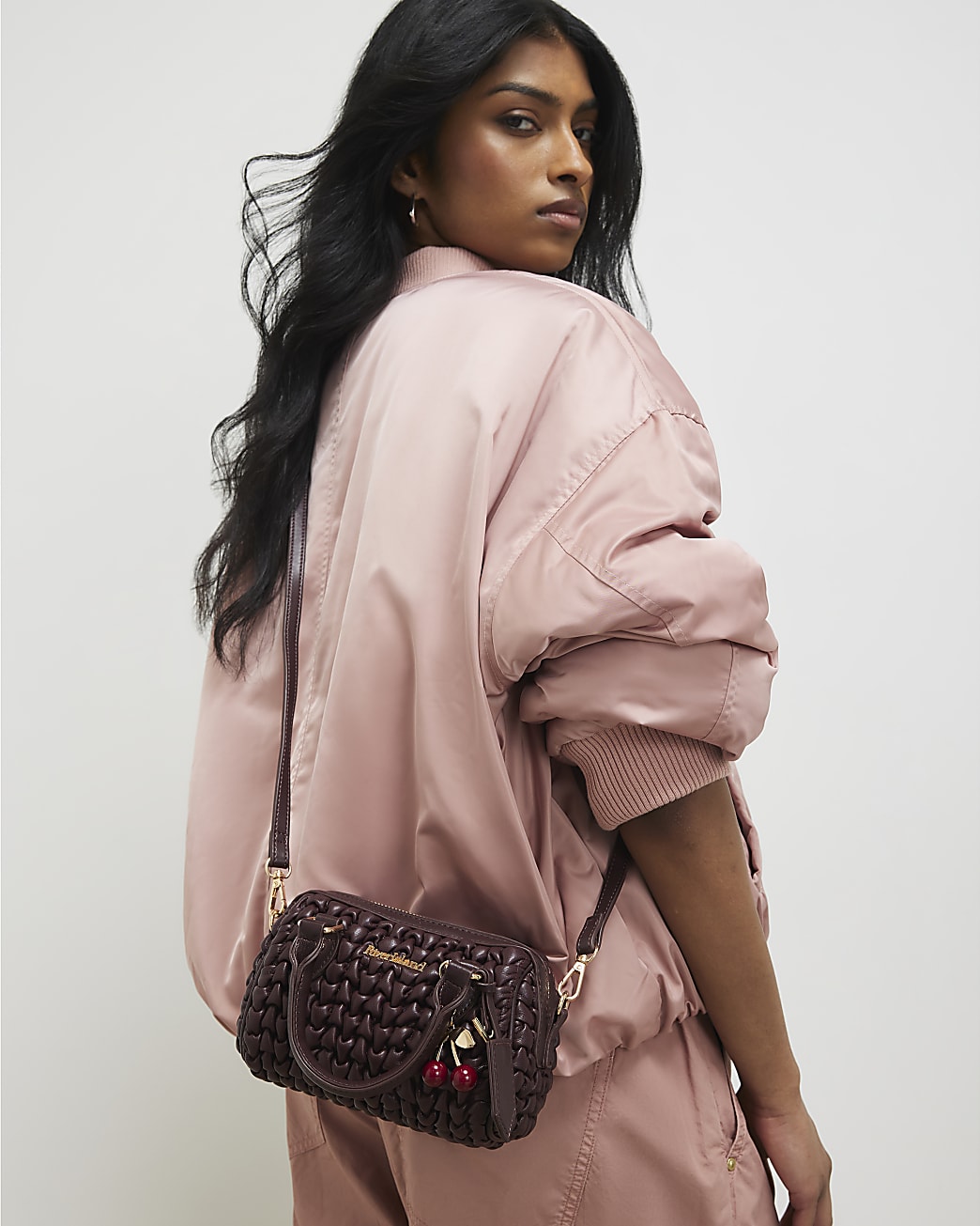 River Island Red Scrunch Mini Bowler Bag