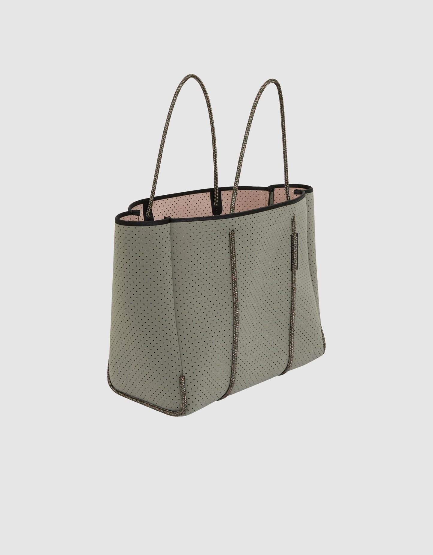 State of escape medium tote bag Flying Solo tote in sage / blush (dual tone)