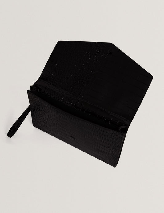 Ted Baker Patent Faux Leather Croc Effect Clutch Bag