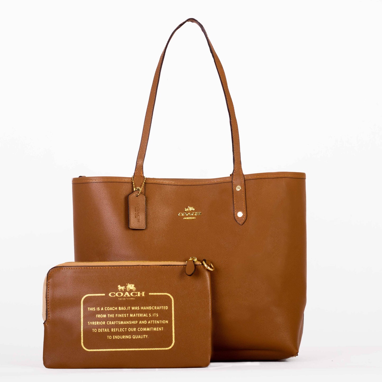 COACH REVERSIBLE CITY TOTE HANDBAG IN CAMEL