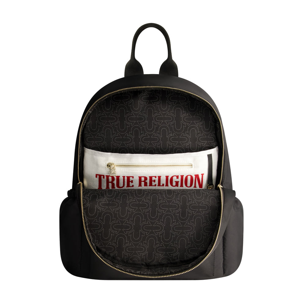 TRUE RELIGION ZIP POCKET HORSESHOE BACKPACK