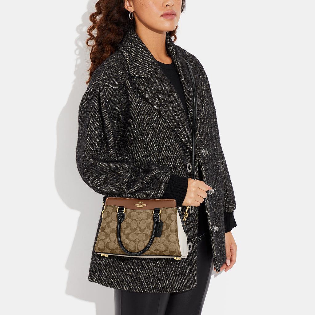 Coach Mini Darcie Carryall In Colorblock Signature Canvas