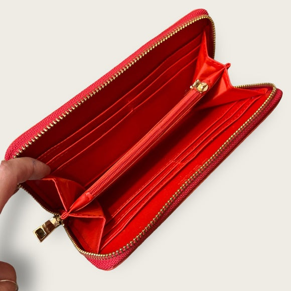 Bebe Evelyn Croco Zip Around Wallet