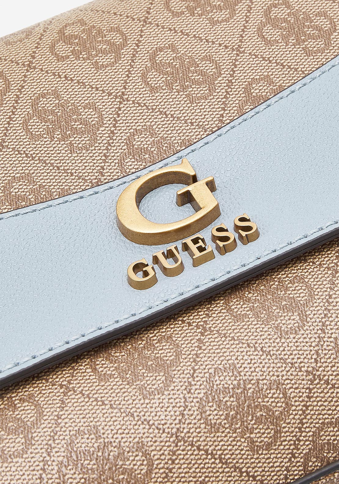 Guess Nell Logo Crossbody Flap Bag, Latte