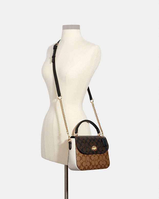 Marlie Top Handle Satchel In Blocked Signature Canvas