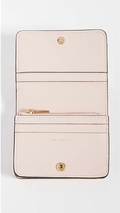 Tory Burch Women's Fleming Card Case Wallet Shell Pink
