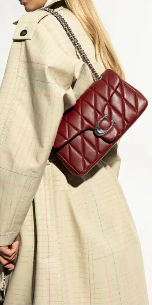 Coach Tabby Shoulder Bag 26 With Pillow Quilting dark ruby