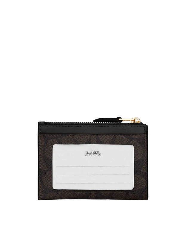 Coach Mini Skinny Id Case In Signature Canvas