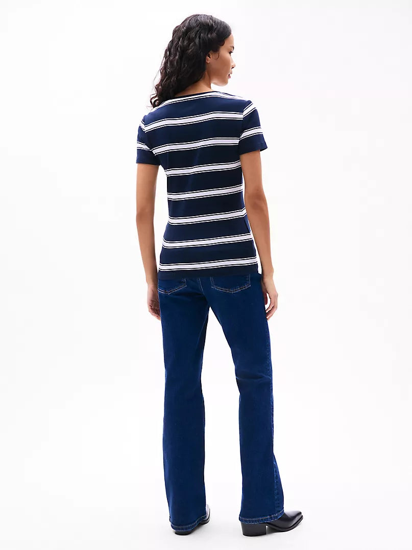 Tommy Hilfiger V-Neck Stripe Favorite T-Shirt size L