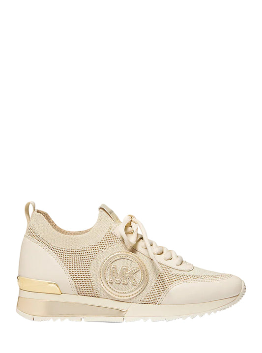 MICHAEL KORS OUTLET Jenkins Metallic Stretch Knit Trainer size 8.5M