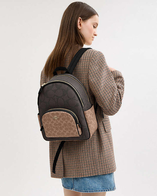 Coach Court Backpack In Blocked Signature Canvas
