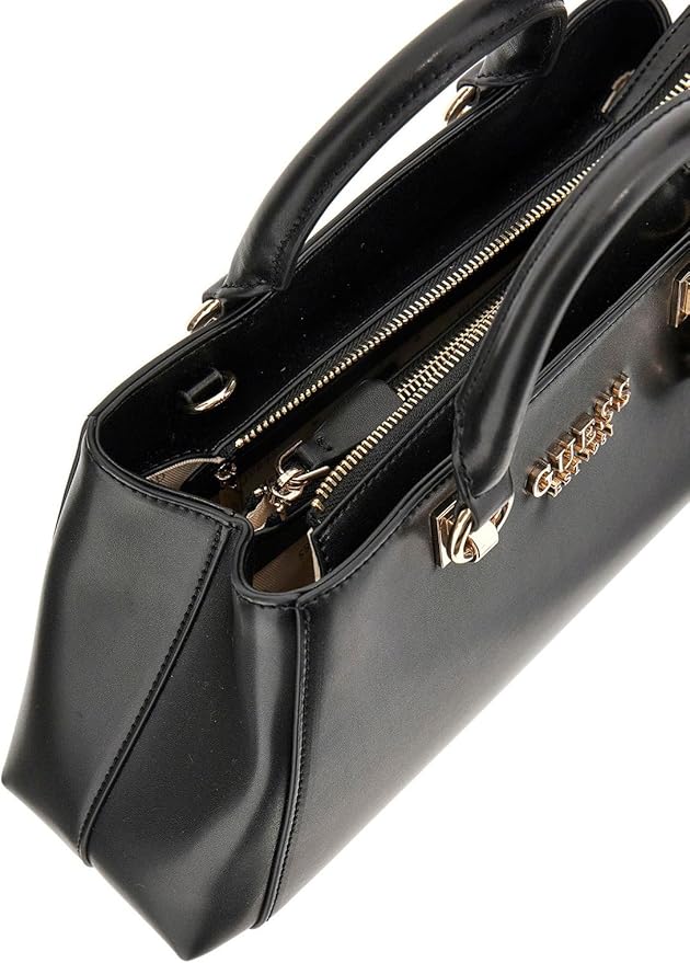 GUESS Evelune Girlfriend Satchel Hand/Shoulder Bag Black