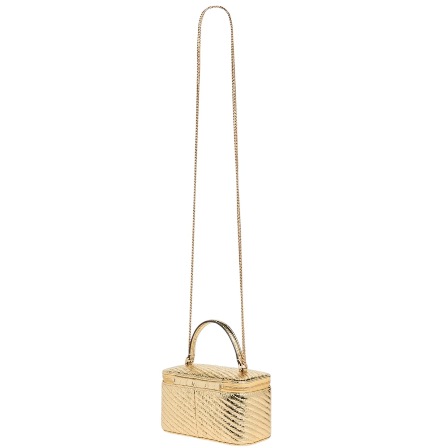 Tory Burch Kira Chevron Mini Vanity Case in gold