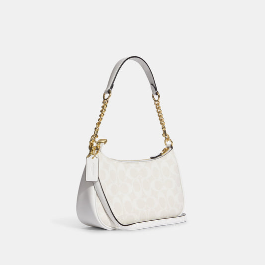 Coach Teri Shoulder Bag In Signature Canvas in white