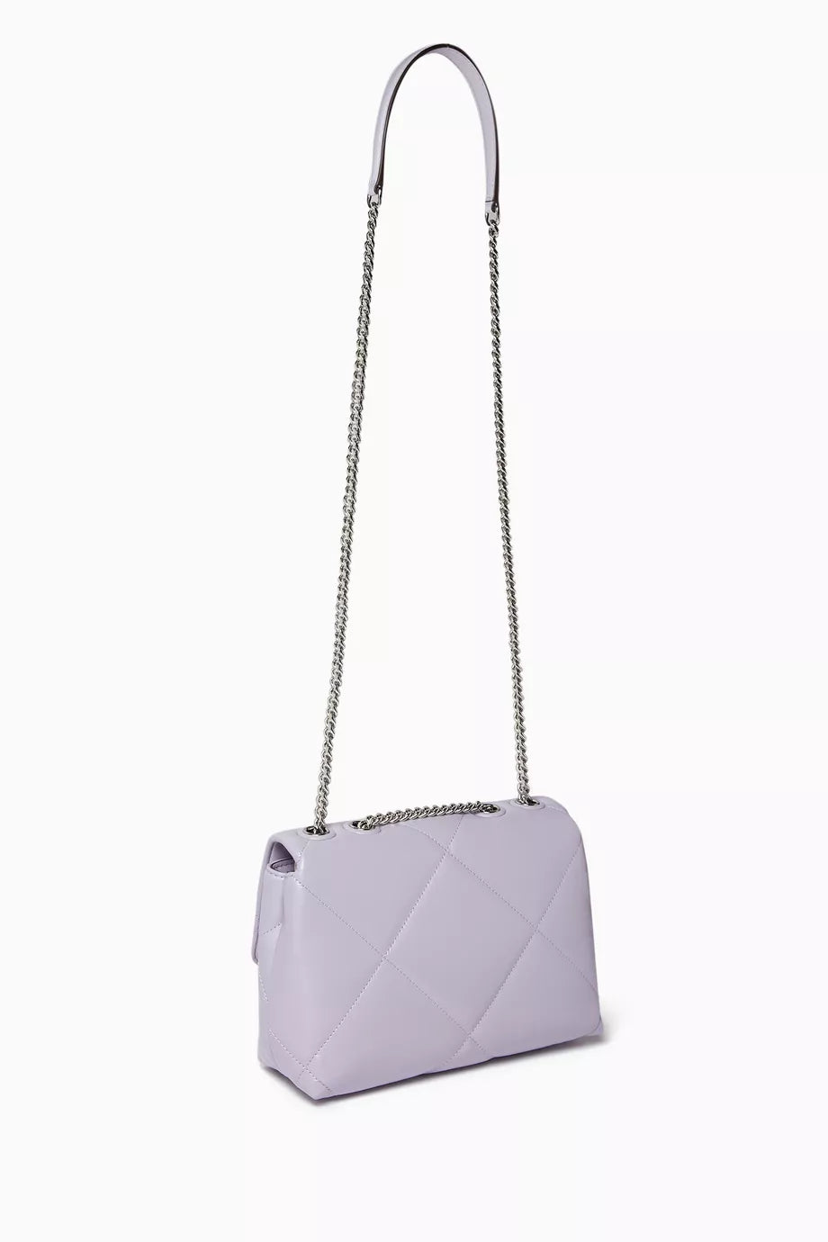 TORY BURCH KIRA DIAMOND QUILT CONVERTIBLE SHOULDER BAG IN PURPLE