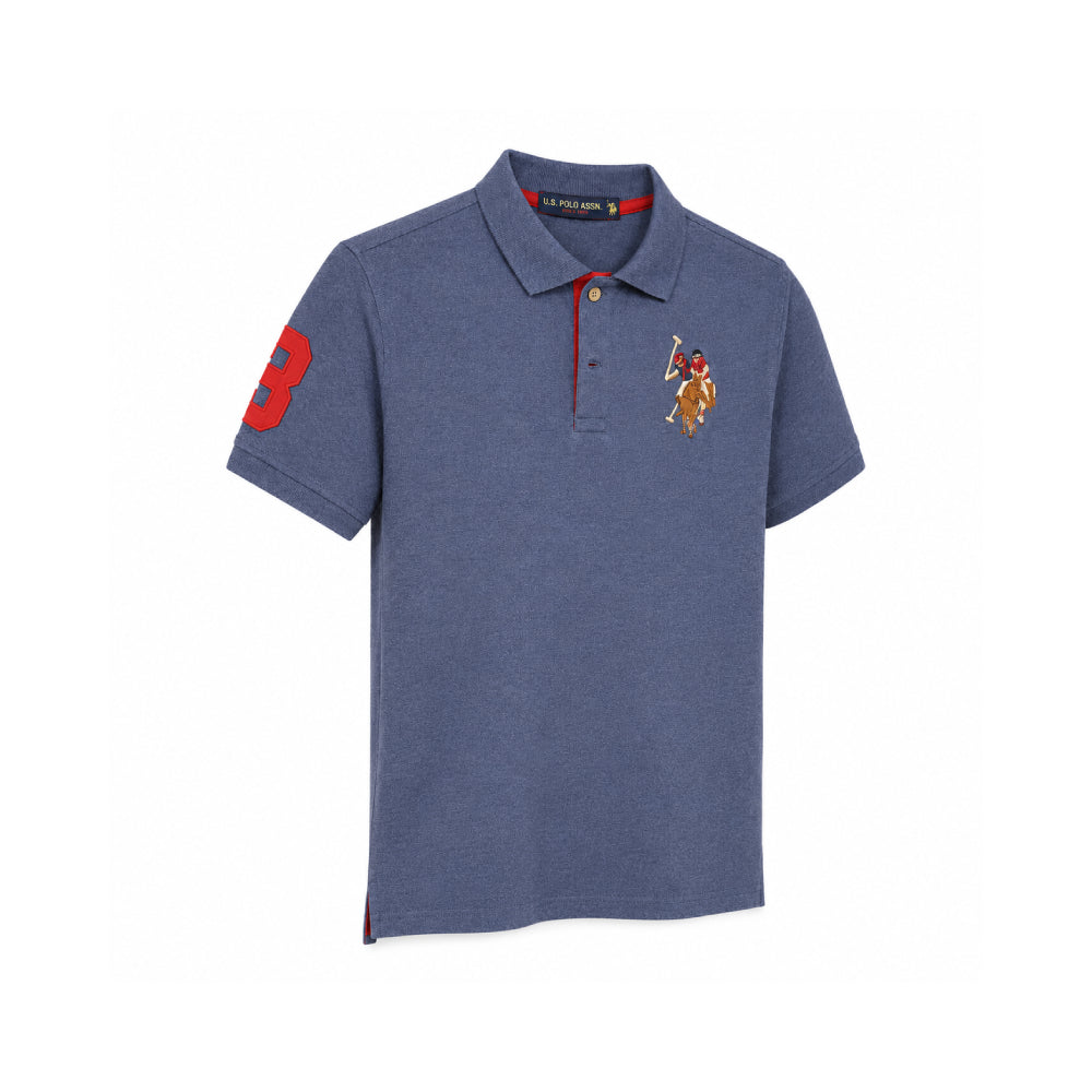 U.S. Polo T-Shirt Assn. Heather Blue Polo