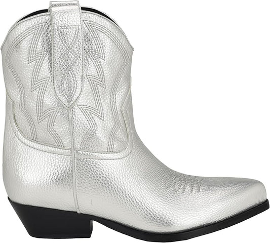 Guess Ginette Metallic Cowboy Booties size 8M