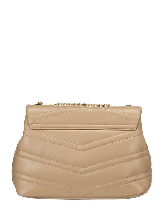 Valentino Privilege Quilted Large Shoulder Bag - beige
