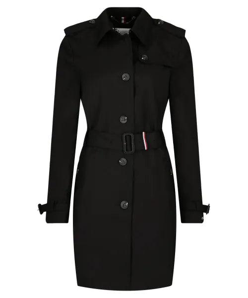 TOMMY HILFIGER HERITAGE TRENCH COAT IN BLACK SIZE XXL