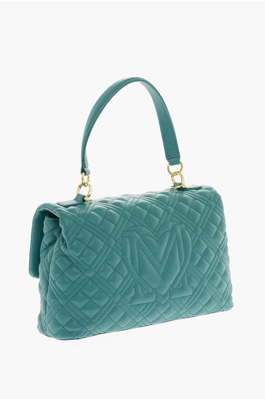 LOVE MOSCHINO QUILTED VEGAN LEATHER BAG WITH MAGNETIC CLOSURE