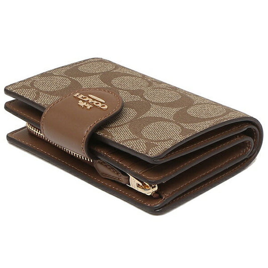Coach Medium Corner Zip Wallet In Signature Canvas