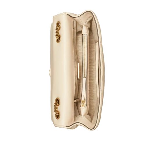 Tory Burch Kira Chevron Convertible Shoulder Bag in New Cream