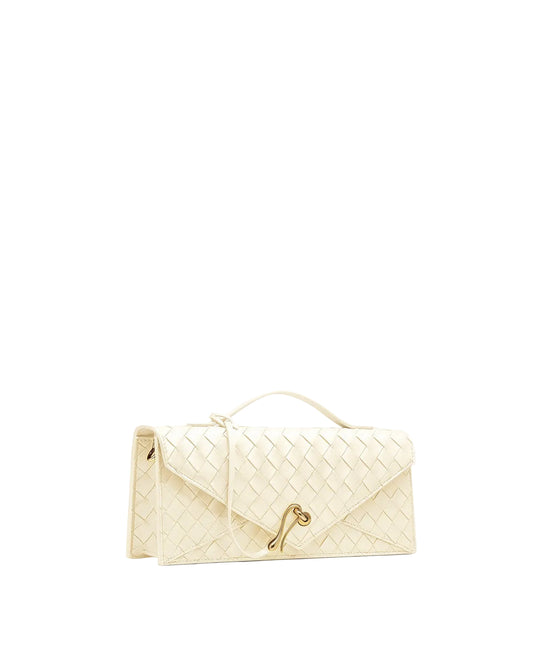 JW PEI Celeste Woven Textured Envelope Top Handle Bag Ivory