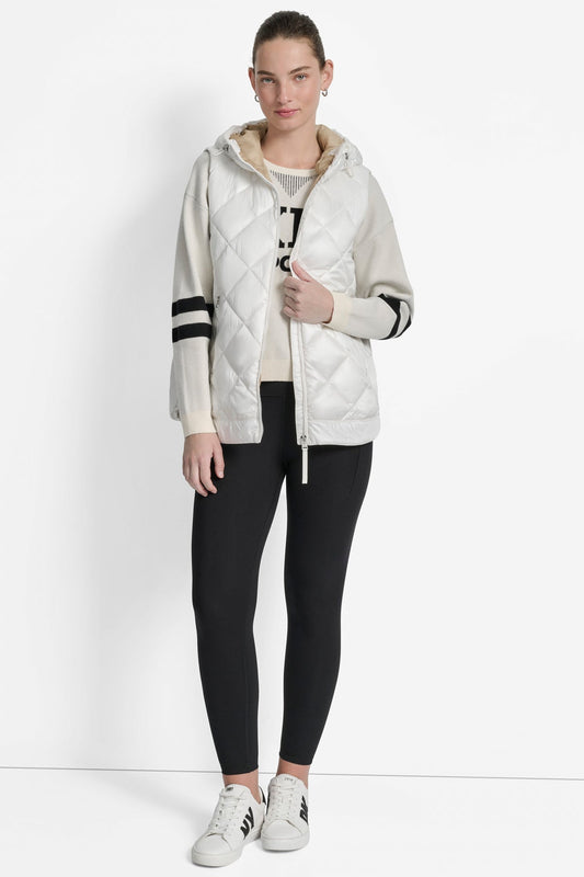 DKNY QUILTED HOODED VEST size L