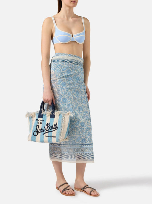 MC2 SAINT BARTH colette vertical-stripes tote bag in blue