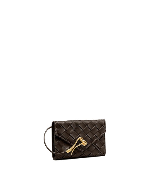JW PEI Celeste Woven Textured Envelope Wallet in Brown