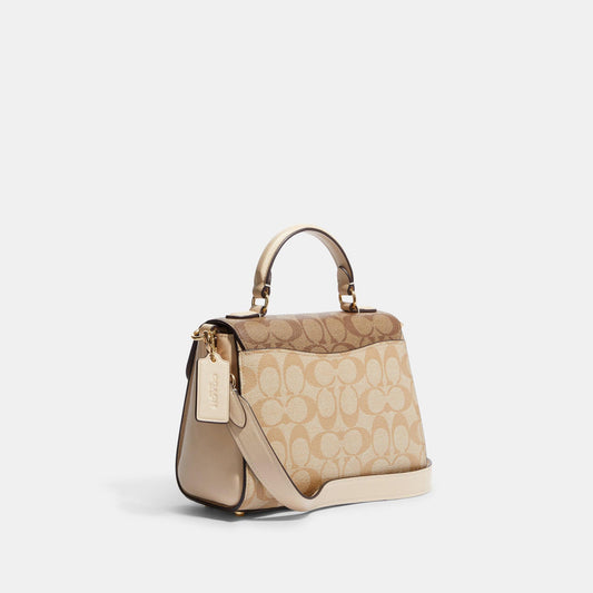 Morgan Top Handle Satchel In Colorblock Signature Canvas coach