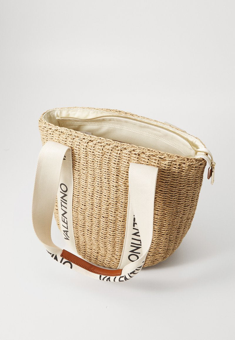 Valentino Shannon Mir Tote Bag in Natural / Beige.