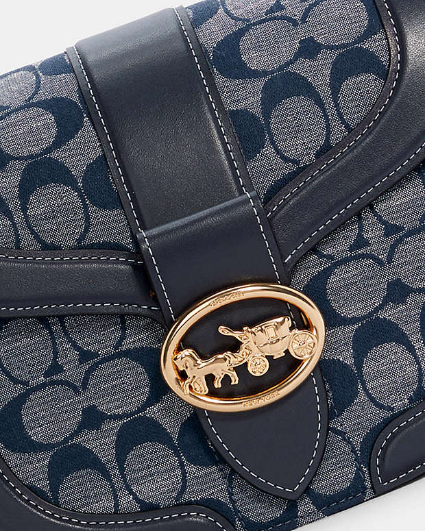 Coach Georgie Saddle Bag In Signature Chambray