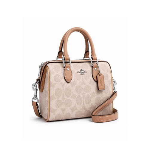 Coach Mini Rowan Crossbody Bag in Chalk/Blush Pink