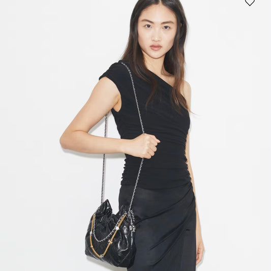 TORY BURCH MINI FLEMING SOFT DISTRESSED HOBO BAG