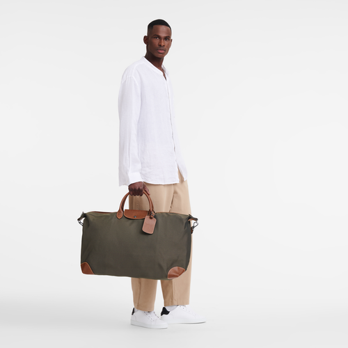 LongChamp Le Pliage Original M Russian canvas and leather travel bag