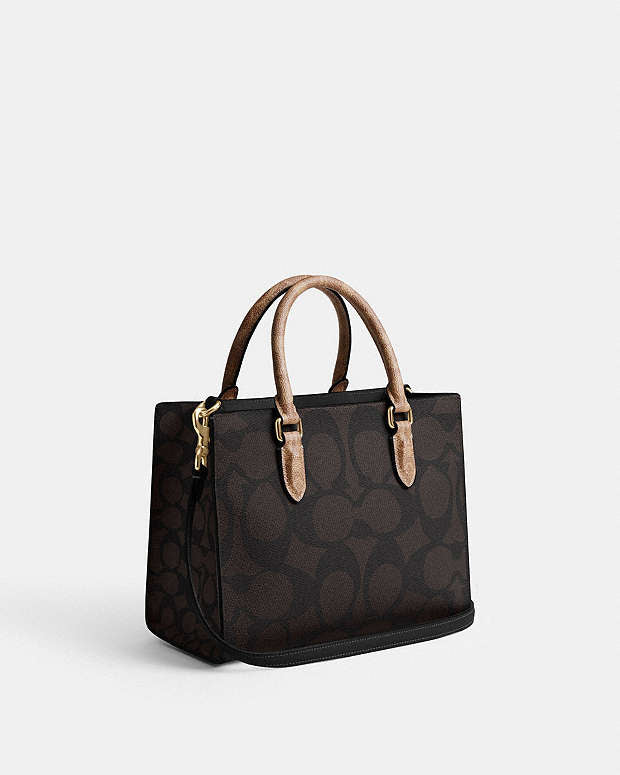 Coach maggie small tote bag blocked in signature canvas