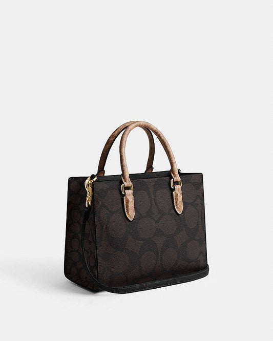 Coach maggie small tote bag blocked in signature canvas