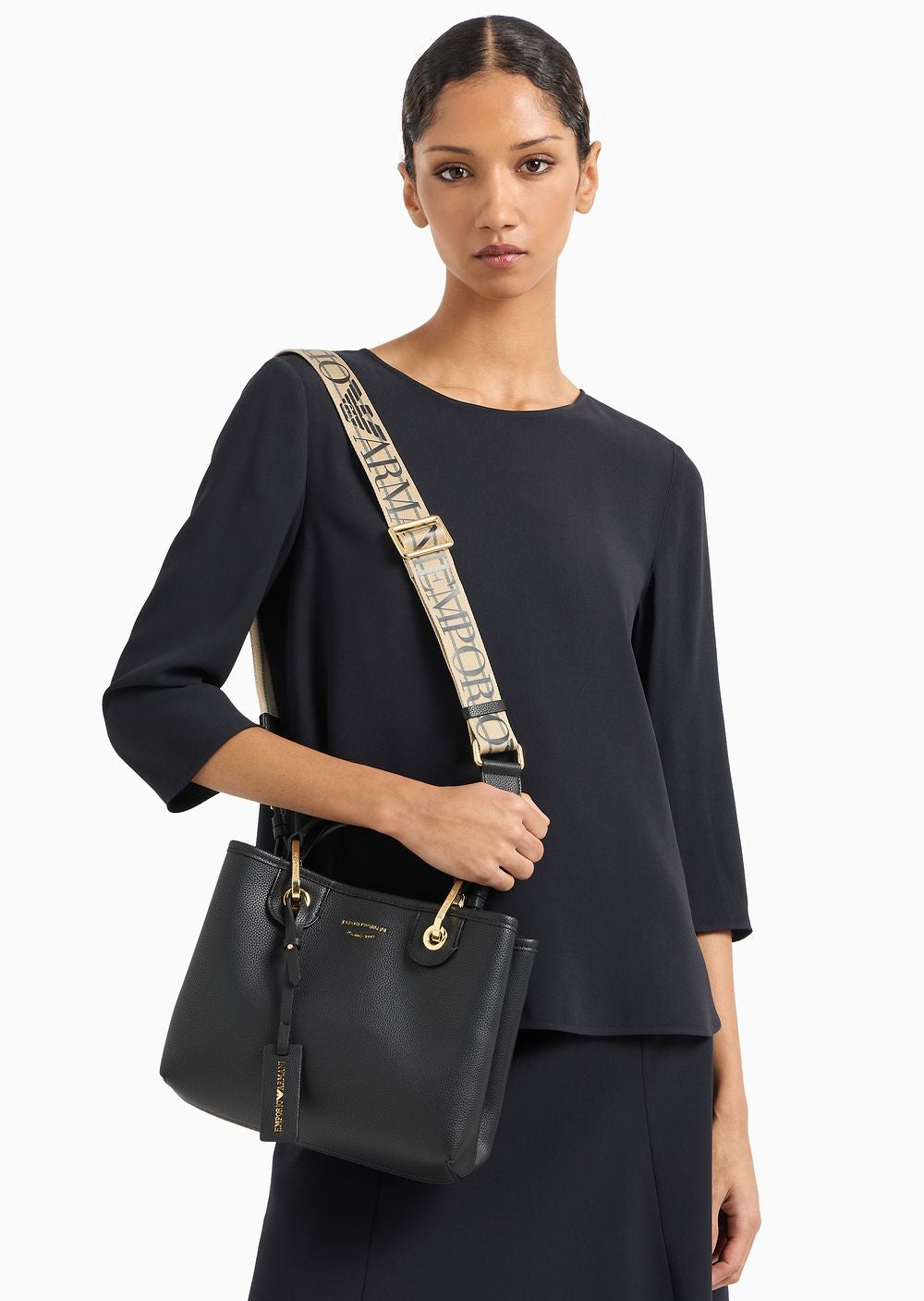 Small MyEA shopper bag with deer print Emporio Armani