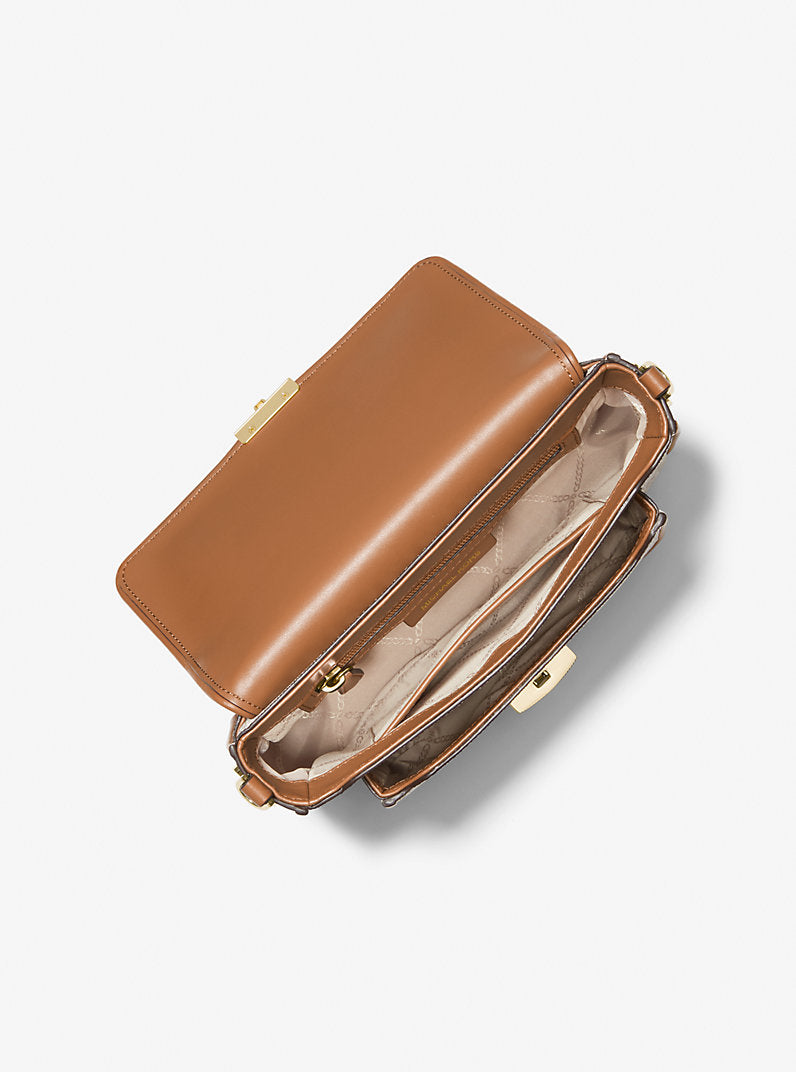 Michael Kors Bradshaw Medium Logo and Leather Messenger Bag