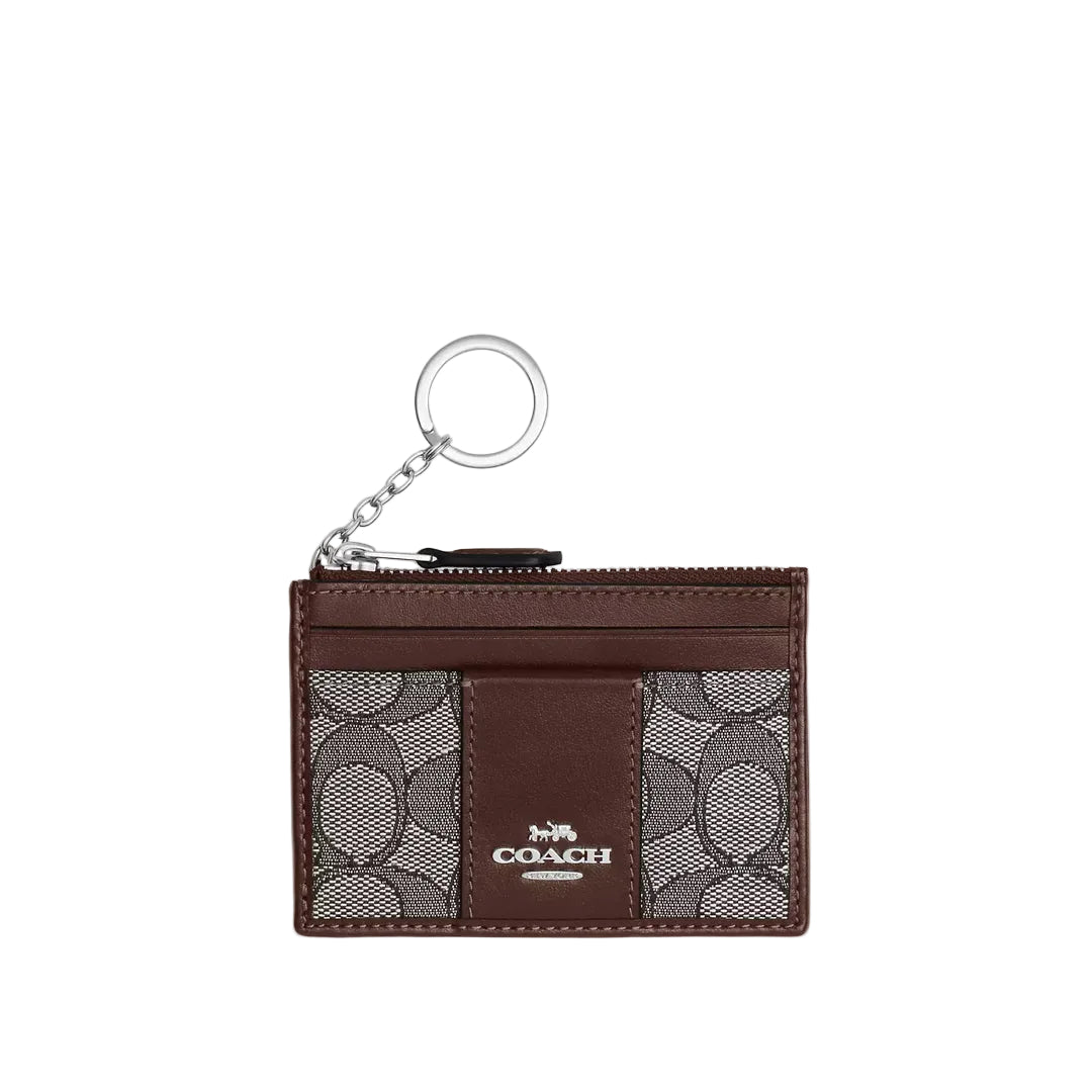 Coach Mini Skinny Id Case In Signature Jacquard