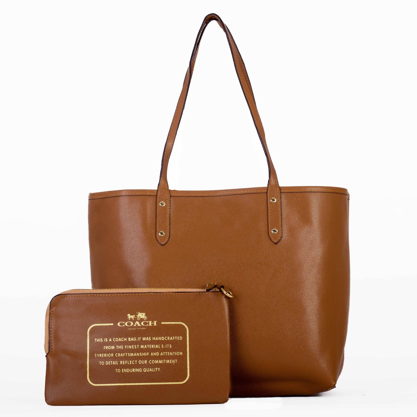 COACH REVERSIBLE CITY TOTE HANDBAG IN CAMEL